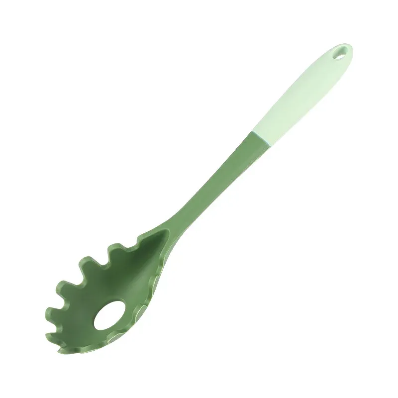 Ensemble d'ustensiles de cuisine en silicone 6 pièces : spatule chinoise, louche à soupe, spatule fendue, cuillère à pâtes, grattoir à salade et grattoir à miel, pour poêles antiadhésives 13