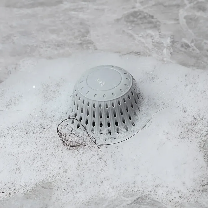 Attrape-cheveux pliable en silicone haute qualité pour baignoire, compatible bonde à clapet et douche 3