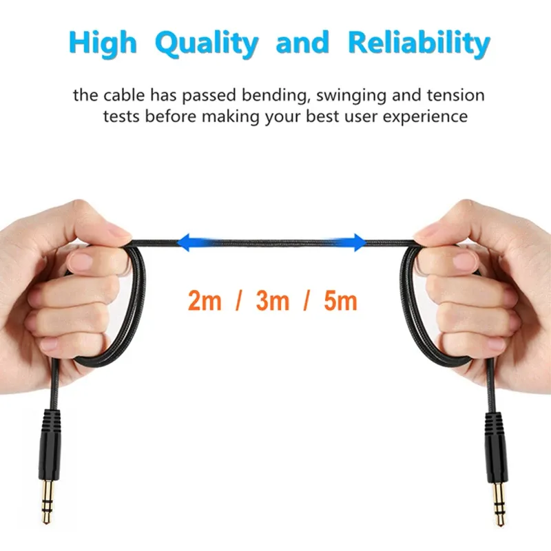 Détail du câble audio 3,5 mm