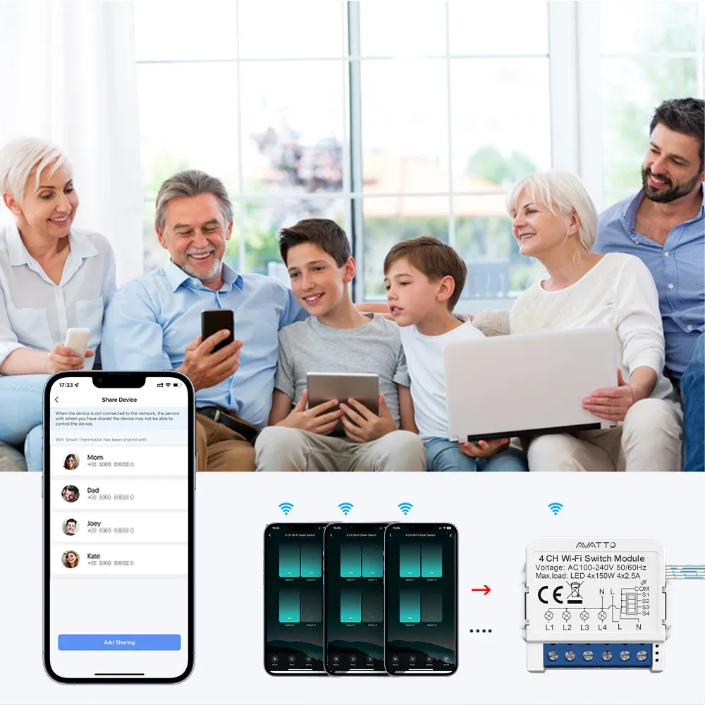 Partage familial de l'interrupteur connecté