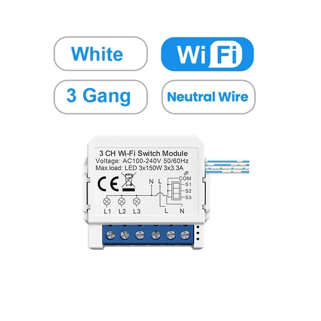 Module d'interrupteur intelligent WiFi AVATTO 1, 2, 3 ou 4 voies avec fil neutre, compatible Tuya, Alexa et Google Home 9