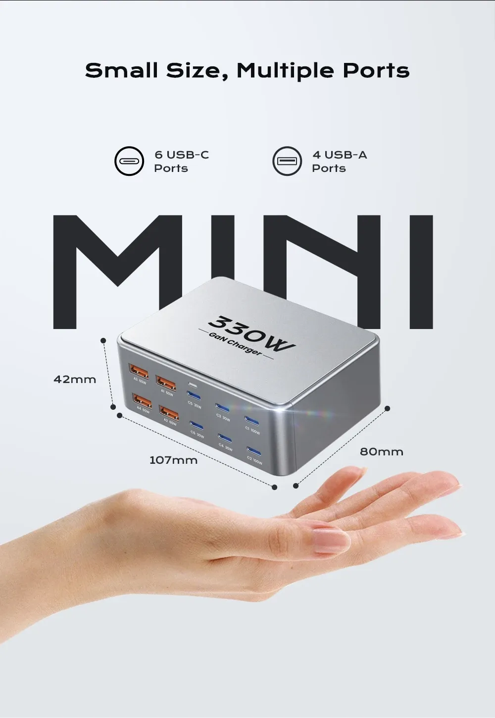 Chargeur de bureau multiport en utilisation
