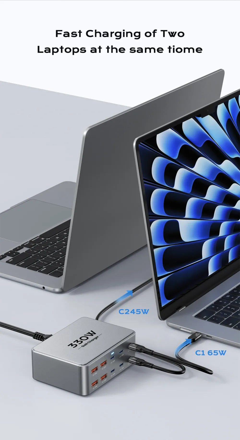 Chargeur multiport en situation de bureau