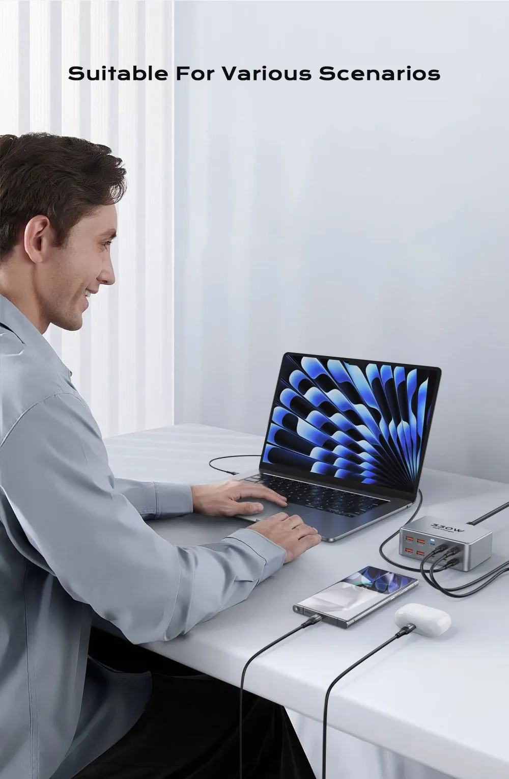 Finition et matériaux du chargeur de bureau