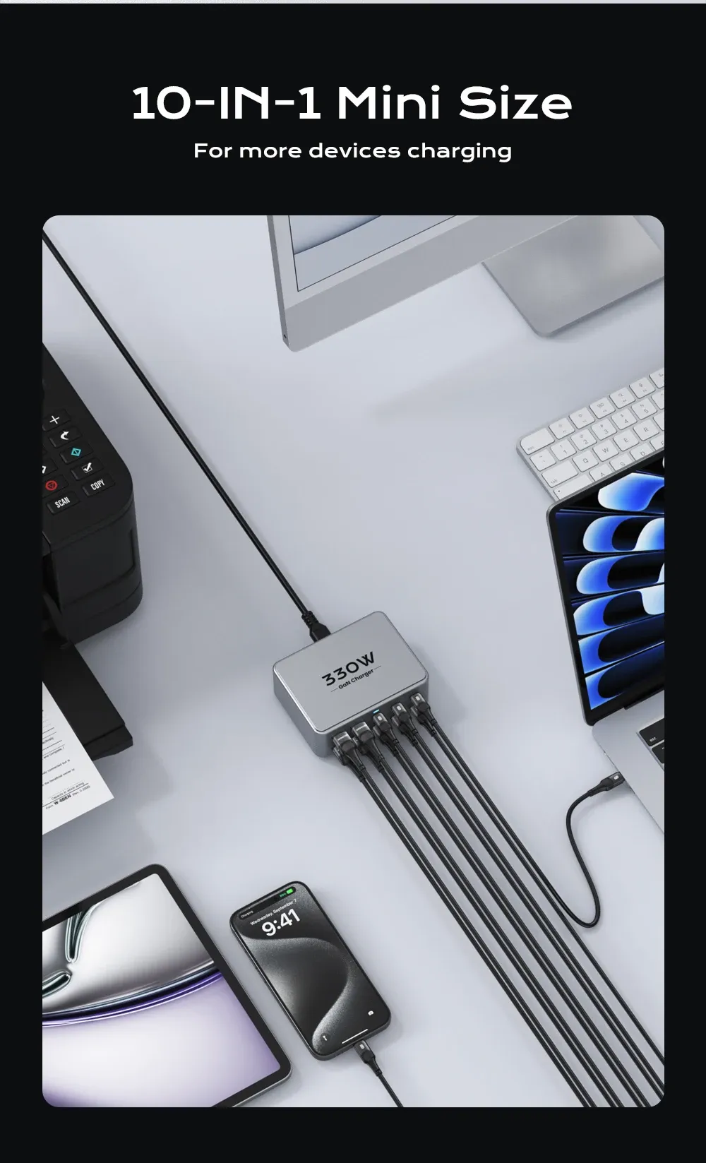 Station de charge multiport pour tablette et smartphone