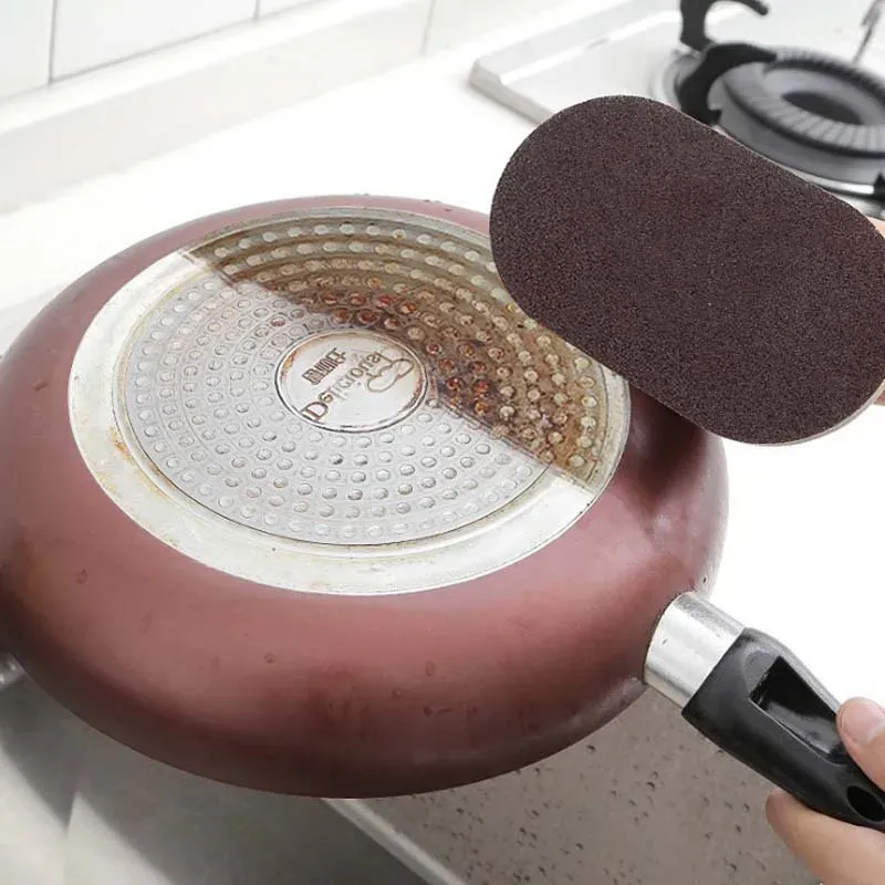 Éponge magique à récurer, brosse en émeri, gomme nettoyante pour cuisine et salle de bain, décontamination efficace de la rouille, outil de nettoyage avec poignée 2