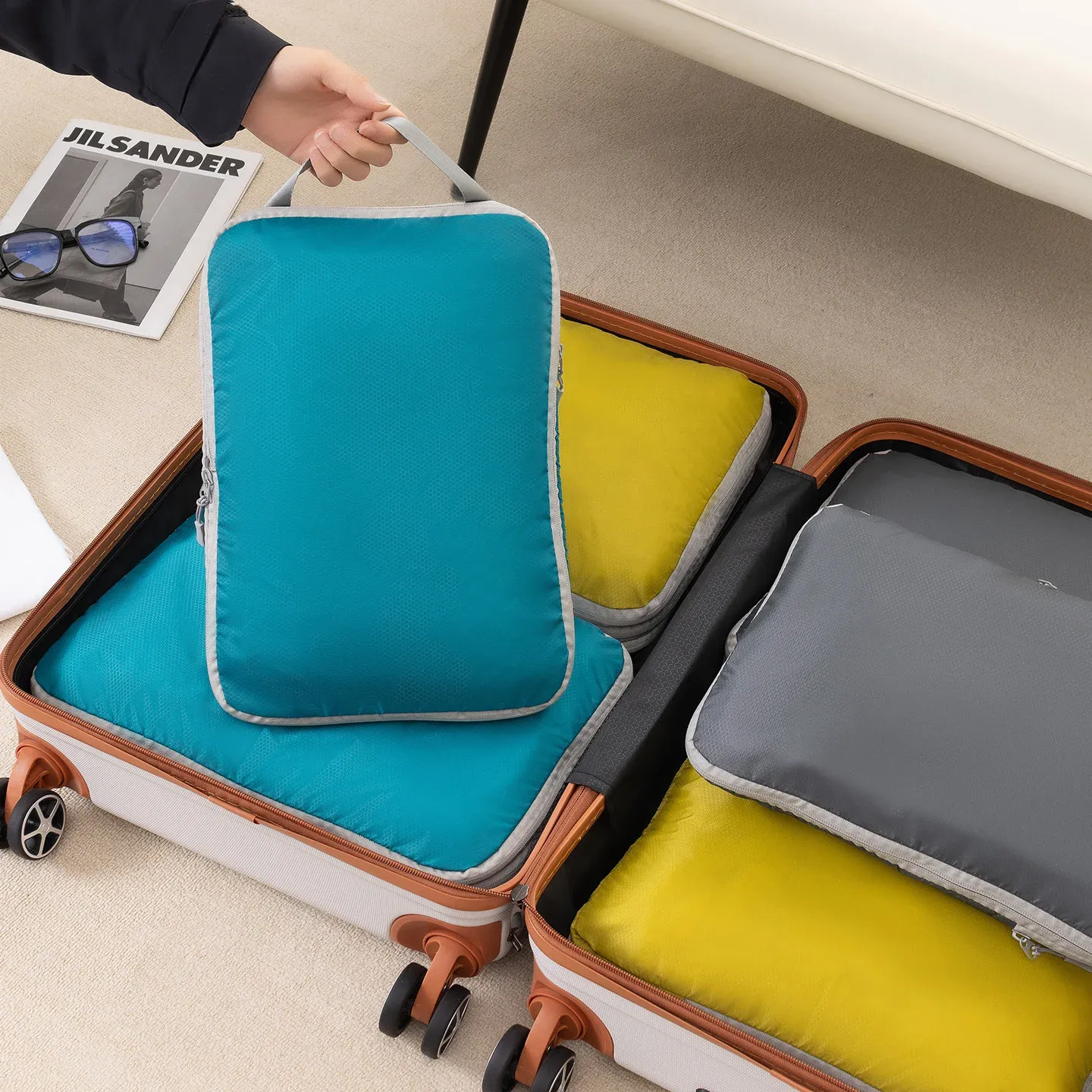 Sac de rangement pliable et compressible pour vêtements de voyage, étanche - Image 1
