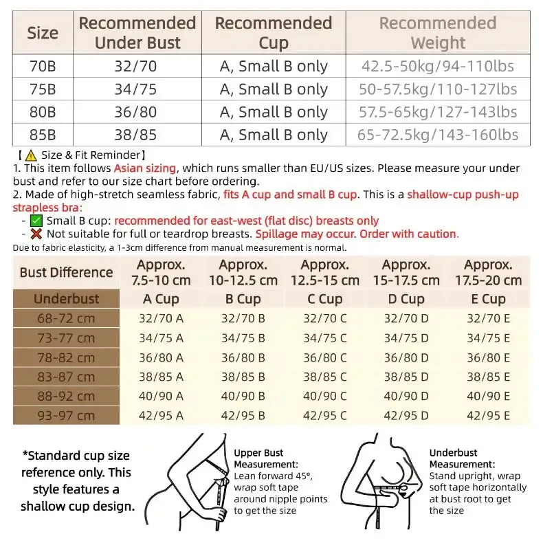 Soutien-gorge sans bretelles sans fil, vue de face