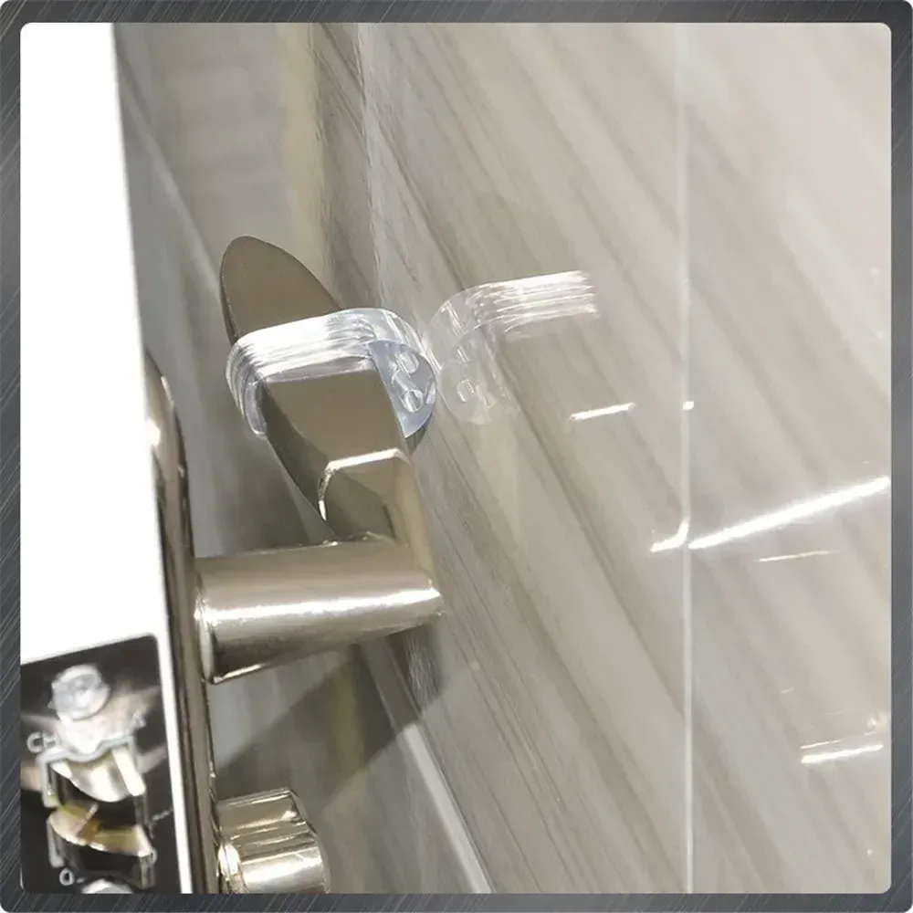 Butée de porte au sol en silicone transparente, sans perçage, fixation murale pour meubles, quincaillerie de sécurité 5