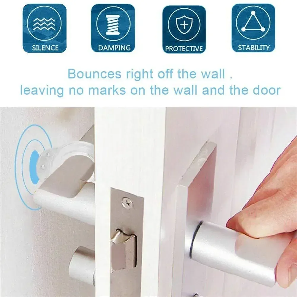 Butée de porte au sol en silicone transparente, sans perçage, fixation murale pour meubles, quincaillerie de sécurité 6