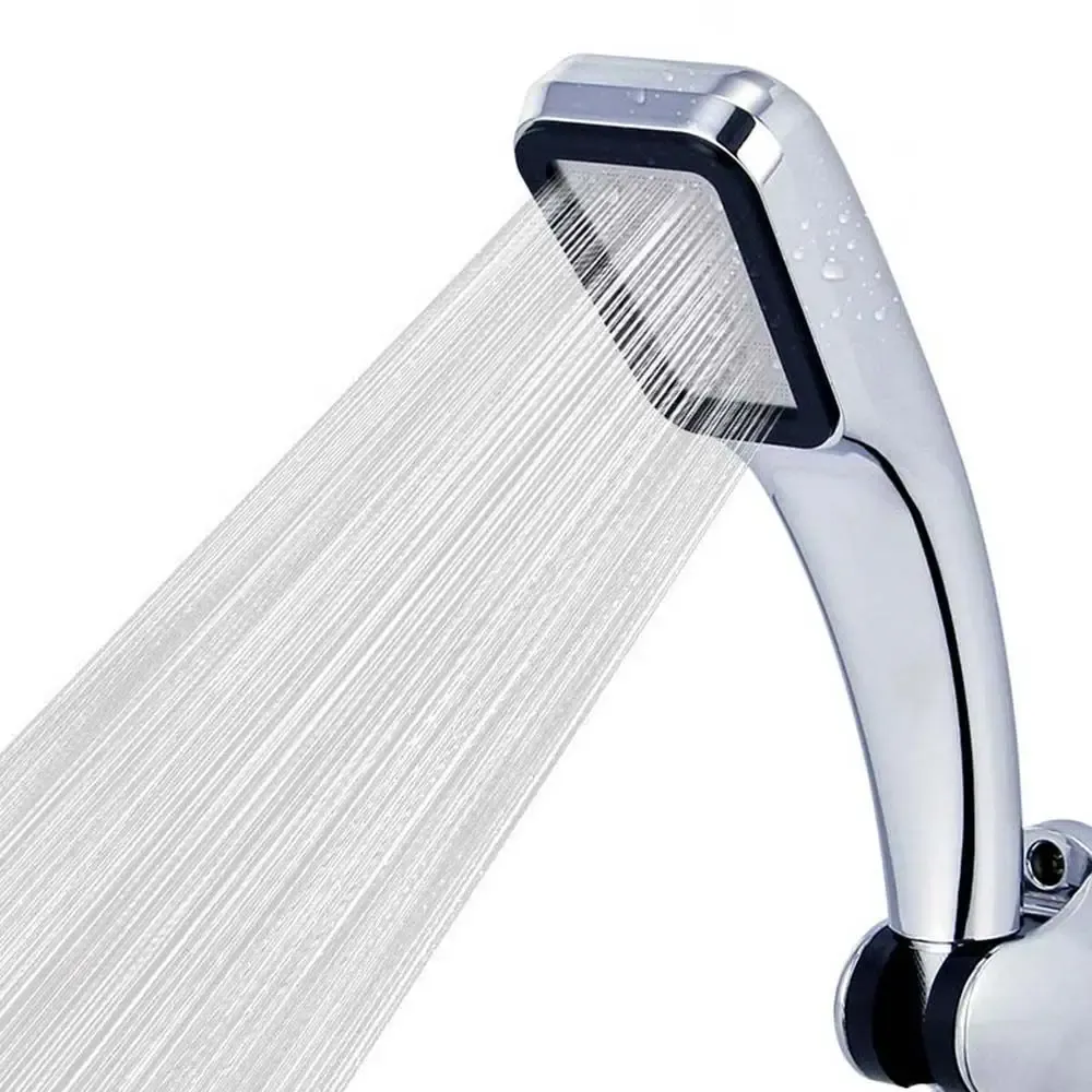 Pommeau de douche à main argent/orange, haute pression, 300 buses, économie d'eau, effet pluie, filtre, lot de 1 pièce 1