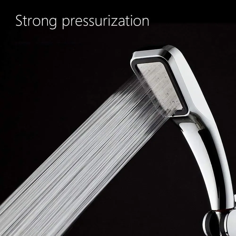 Pommeau de douche à main argent/orange, haute pression, 300 buses, économie d'eau, effet pluie, filtre, lot de 1 pièce 6