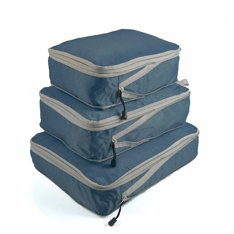 Organisateur de voyage compressible et portable avec sac à main, cube de rangement pliable en nylon imperméable 13