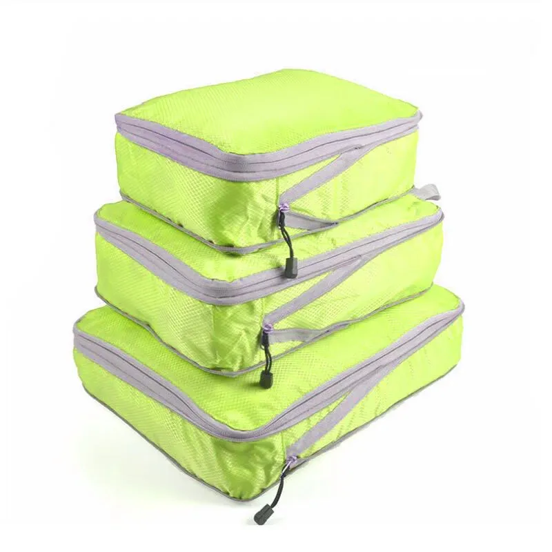 Organisateur de voyage compressible et portable avec sac à main, cube de rangement pliable en nylon imperméable 7