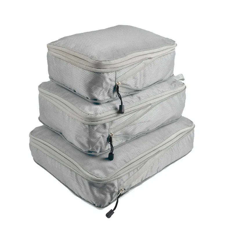 Organisateur de voyage compressible et portable avec sac à main, cube de rangement pliable en nylon imperméable 10