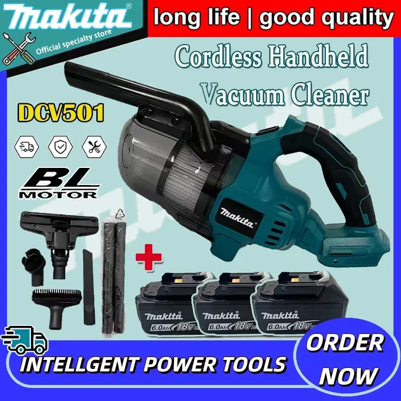 Aspirateur à main sans fil Makita DCV501 sans balais pour véhicule, outil électrique domestique FitCar - Image 1