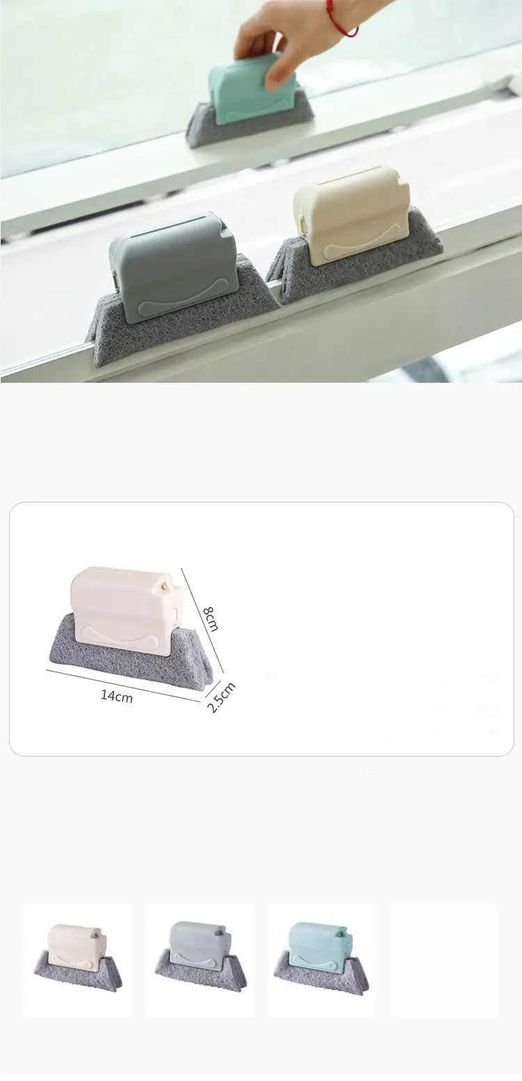 Brosse de nettoyage de rainure pour fenêtre en situation