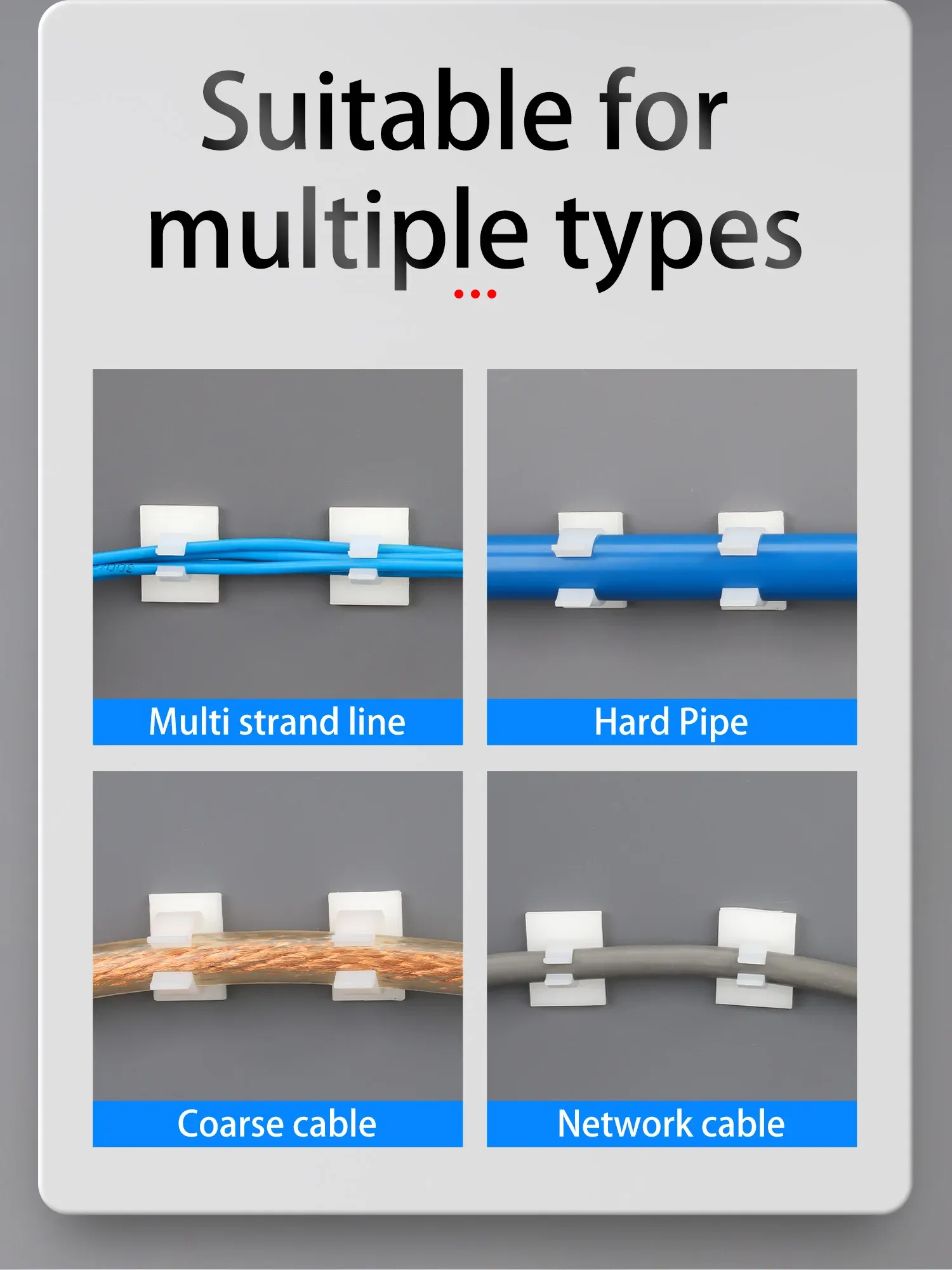 Support de clips de câble pour rangement de tuyaux