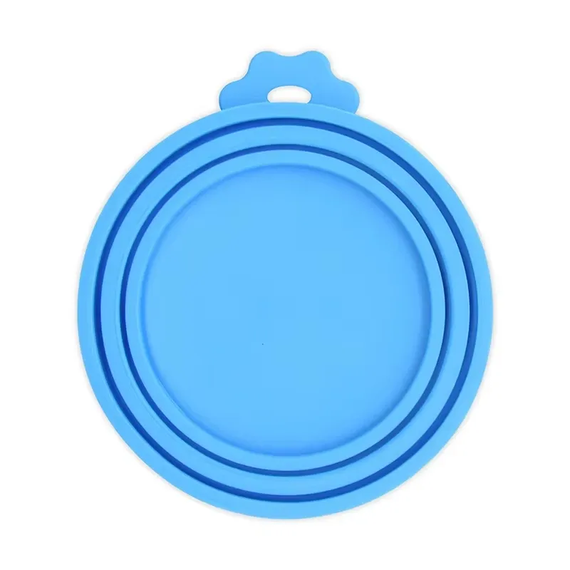 Couvercle en silicone réutilisable pour nourriture pour animaux avec cuillère intégrée, portable, avec bouchon et joint, pour chiens et chats 16