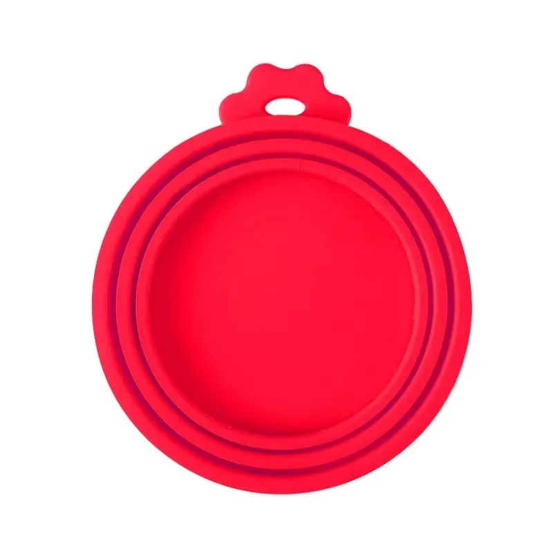Couvercle en silicone réutilisable pour nourriture pour animaux avec cuillère intégrée, portable, avec bouchon et joint, pour chiens et chats 18