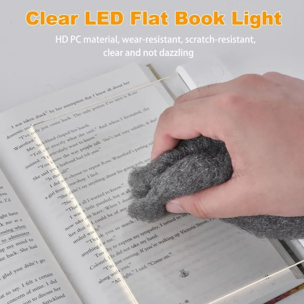 Lampe de lecture LED USB rechargeable à panneau plat, protection des yeux et vision nocturne, 2 en 1 avec veilleuse, idéale pour les étudiants, usage intérieur 5