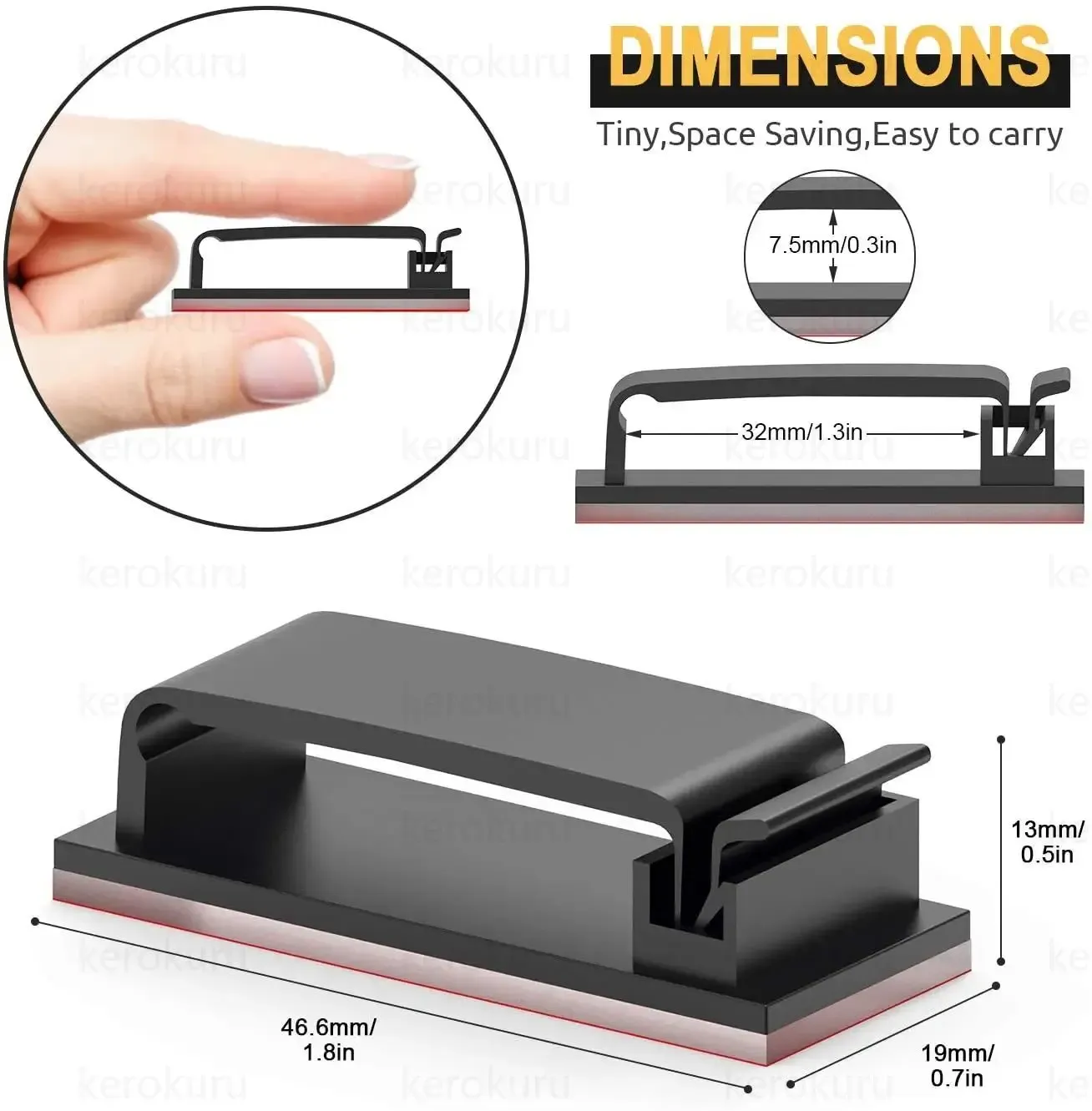 Clips adhésifs de gestion des câbles, organisateurs de câbles, attaches de fixation pour câbles, supports de câbles pour téléviseur, PC et Ethernet, idéal sous le bureau, pour la maison et le bureau. 3