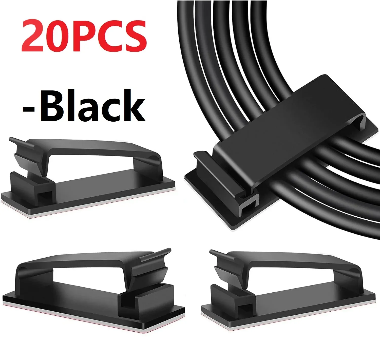 Clips adhésifs de gestion des câbles, organisateurs de câbles, attaches de fixation pour câbles, supports de câbles pour téléviseur, PC et Ethernet, idéal sous le bureau, pour la maison et le bureau. 9