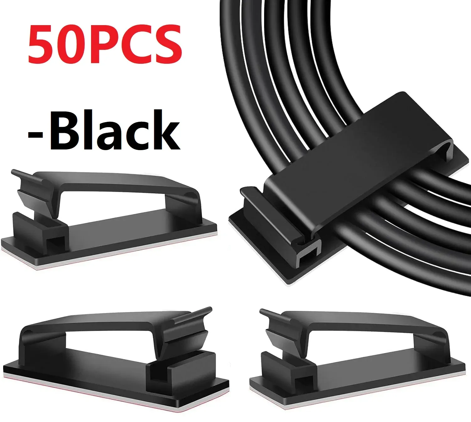 Clips adhésifs de gestion des câbles, organisateurs de câbles, attaches de fixation pour câbles, supports de câbles pour téléviseur, PC et Ethernet, idéal sous le bureau, pour la maison et le bureau. 11
