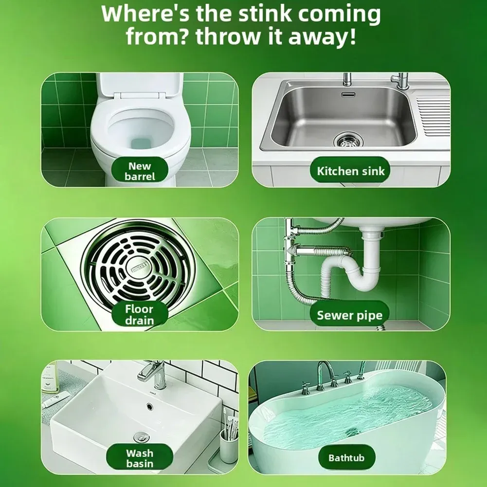 Gel désodorisant pour drains et éviers, élimine les mauvaises odeurs pour cuisine et salle de bain 4