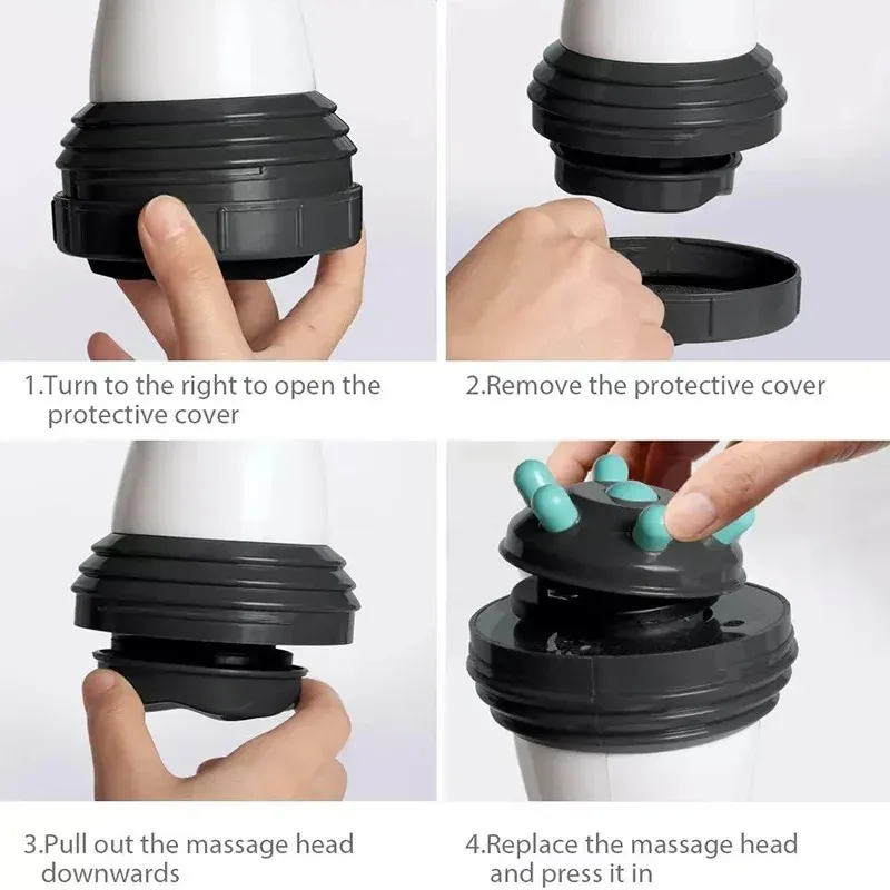 Masseur électrique amincissant présenté avec ses accessoires