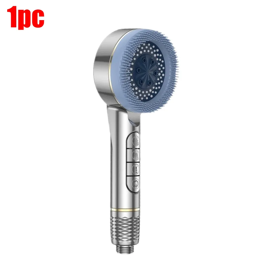 Pommeau de douche autonettoyant 4 modes avec brosse en silicone, arrêt une touche et filtre haute pression en ABS 29