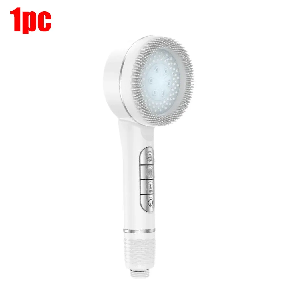 Pommeau de douche autonettoyant 4 modes avec brosse en silicone, arrêt une touche et filtre haute pression en ABS 28