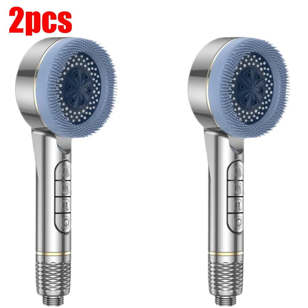 Pommeau de douche autonettoyant 4 modes avec brosse en silicone, arrêt une touche et filtre haute pression en ABS 25