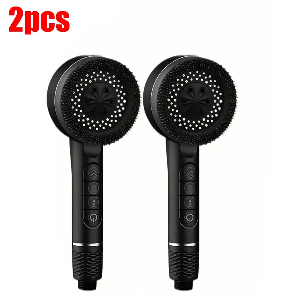 Pommeau de douche autonettoyant 4 modes avec brosse en silicone, arrêt une touche et filtre haute pression en ABS 26