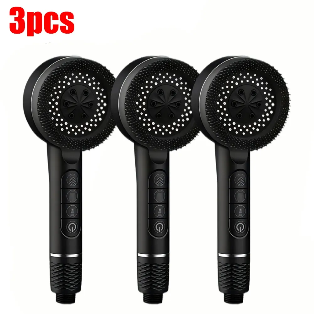Pommeau de douche autonettoyant 4 modes avec brosse en silicone, arrêt une touche et filtre haute pression en ABS 21