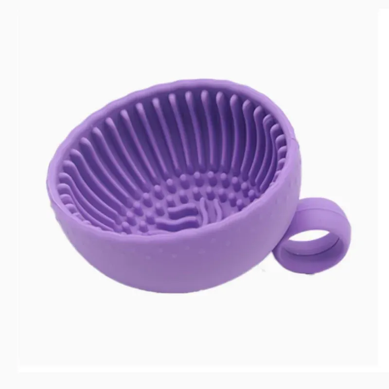 Nettoyeur de pinceaux de maquillage en silicone portable, bol de nettoyage avec filetage au fond pour un nettoyage en profondeur 9