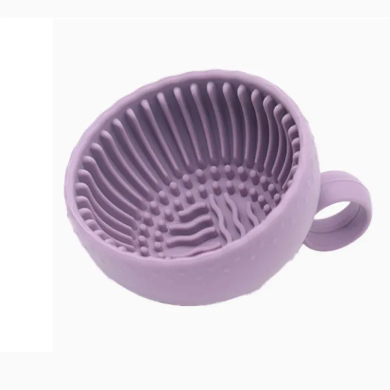Nettoyeur de pinceaux de maquillage en silicone portable, bol de nettoyage avec filetage au fond pour un nettoyage en profondeur 10