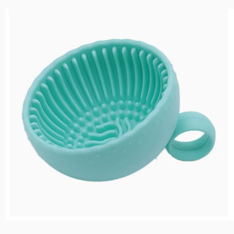 Nettoyeur de pinceaux de maquillage en silicone portable, bol de nettoyage avec filetage au fond pour un nettoyage en profondeur 7