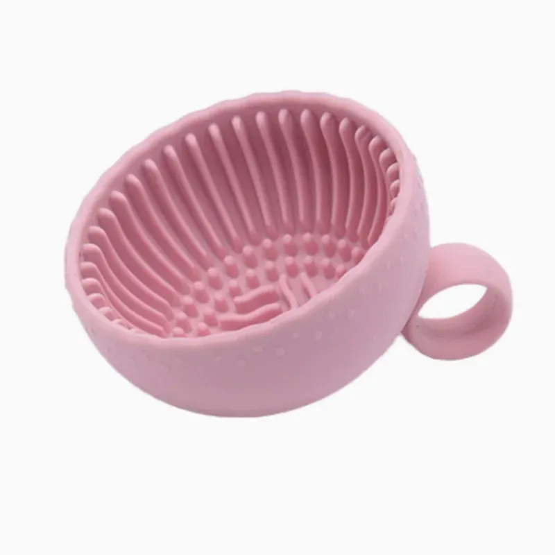 Nettoyeur de pinceaux de maquillage en silicone portable, bol de nettoyage avec filetage au fond pour un nettoyage en profondeur 8