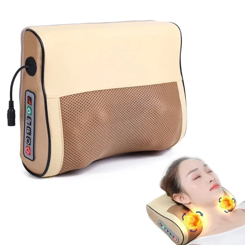 Masseur électrique pour le dos et le cou à chauffage infrarouge, oreiller de massage pour les épaules et les pieds, pétrissage profond pour la taille, les jambes et les épaules, mixte
