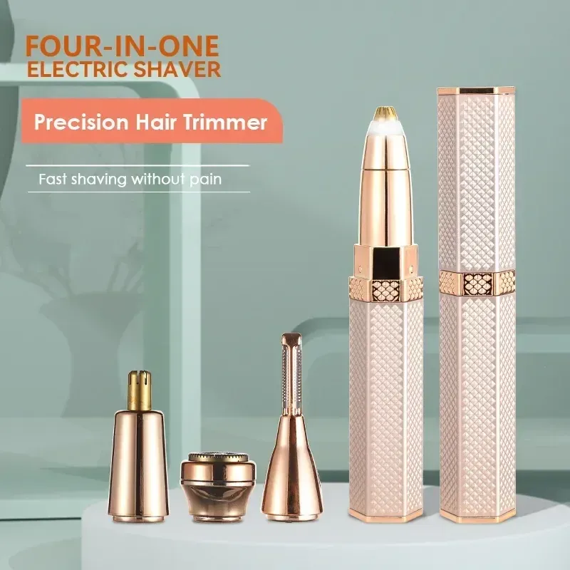 Rasoir électrique 4 en 1 pour femme : rasoir sourcils, épilateur corps rechargeable, indolore, zones sensibles et maillot 2