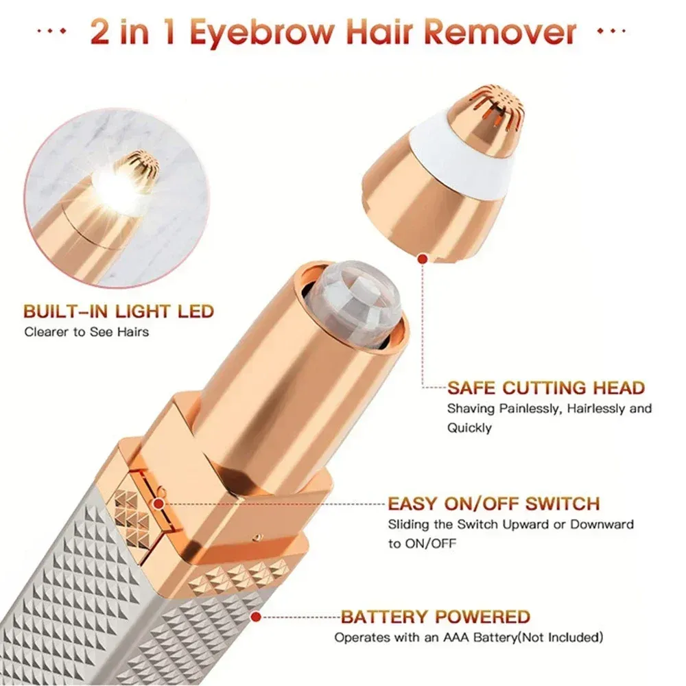 Rasoir électrique 4 en 1 pour femme : rasoir sourcils, épilateur corps rechargeable, indolore, zones sensibles et maillot 6