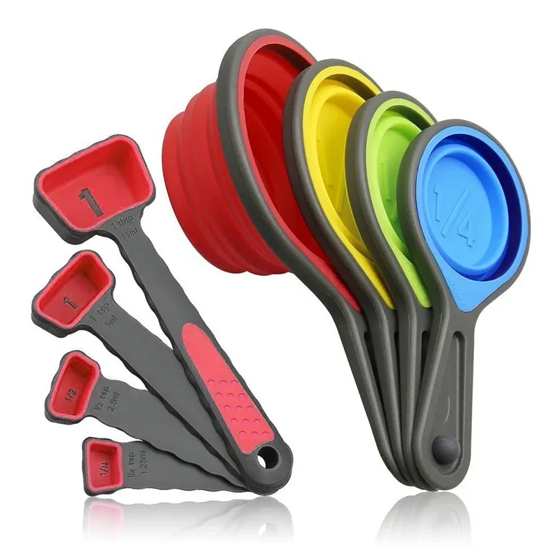 Ensemble de tasses et cuillères à mesurer en silicone