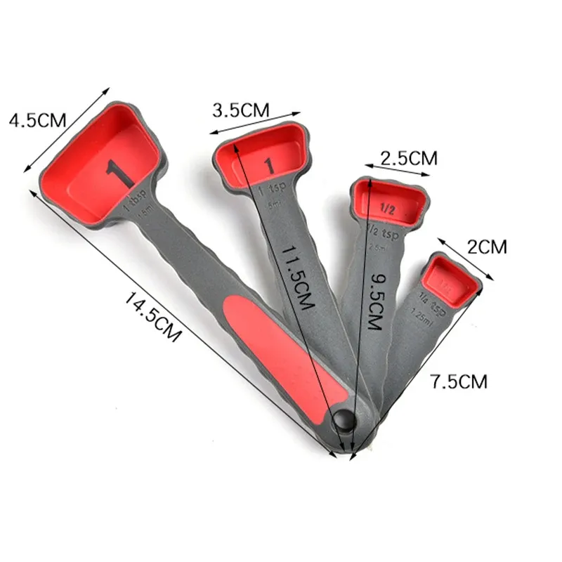 Tasse à mesurer en silicone et cuillères doseuses pliables, lot de 4 ou 8 pièces pour café, farine, miel et sucre 8