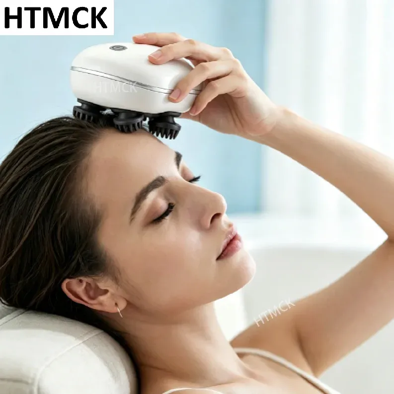 Massage du cuir chevelu à lumière rouge pour les soins capillaires, en silicone souple pour un pétrissage profond 1