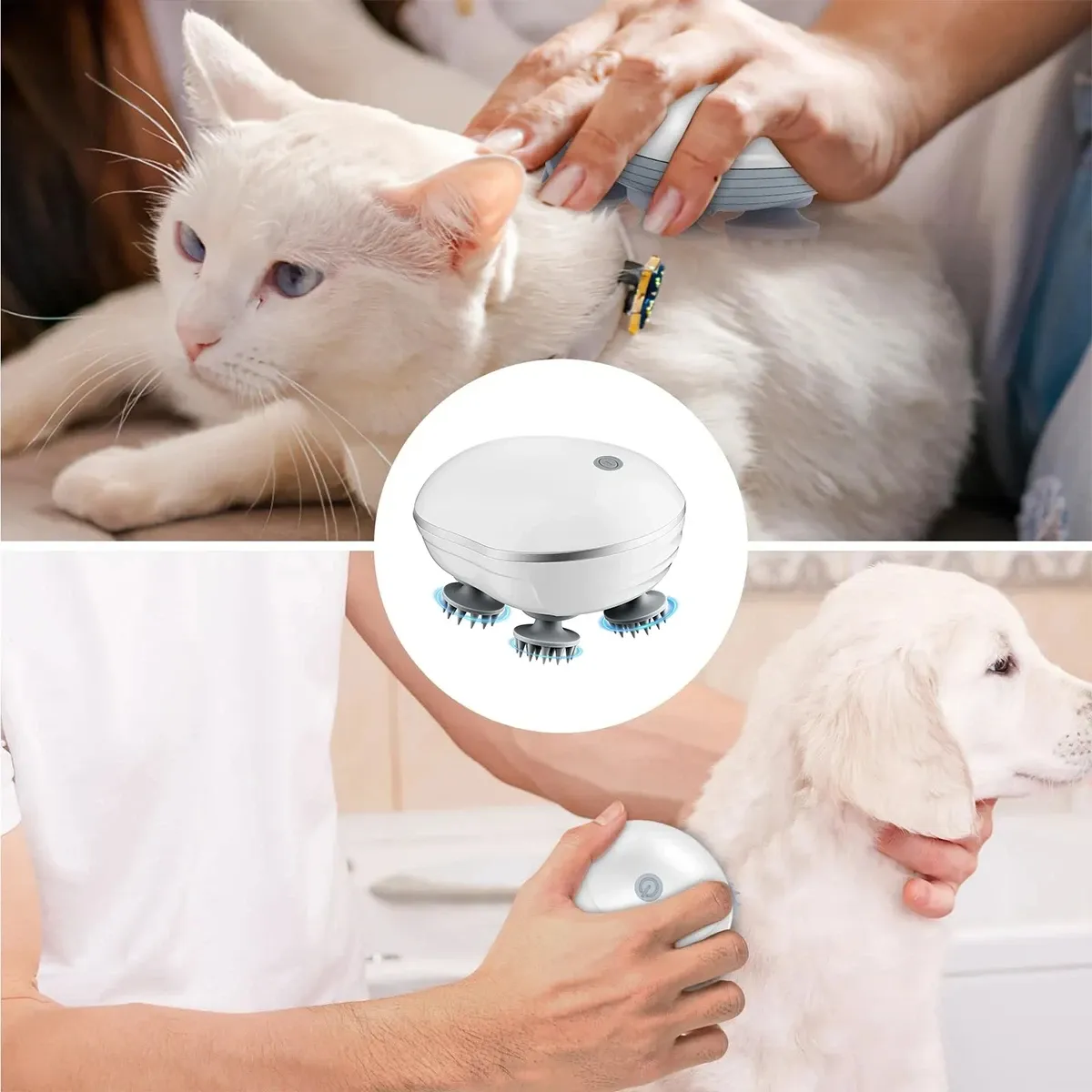 Massage du cuir chevelu à lumière rouge pour les soins capillaires, en silicone souple pour un pétrissage profond 4