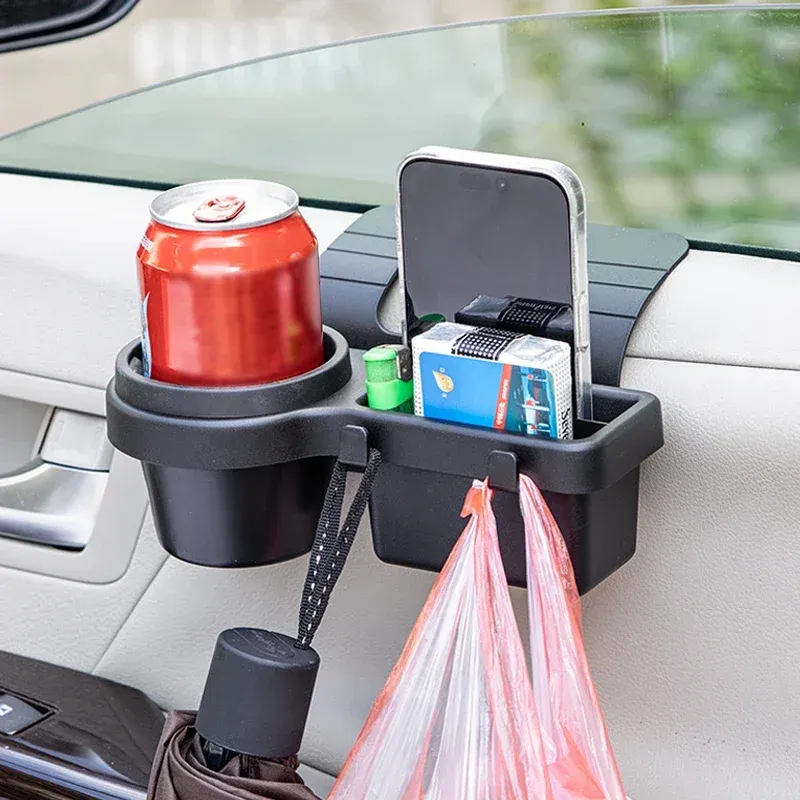 Porte-gobelet de voiture, support de téléphone, plateau de montage, rangement suspendu pour porte latérale et fenêtre, organisateur de rangement avec accessoires d'intérieur automobile 6