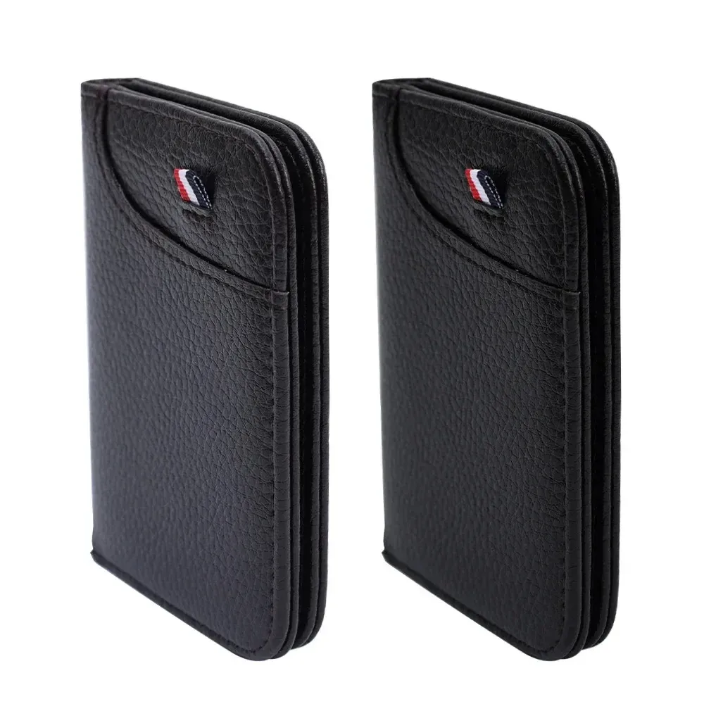 Portefeuille fin en cuir PU souple pour hommes, porte-cartes compact et mince 6