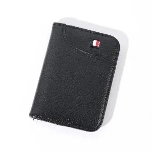 Portefeuille fin en cuir PU souple pour hommes, porte-cartes compact et mince 7