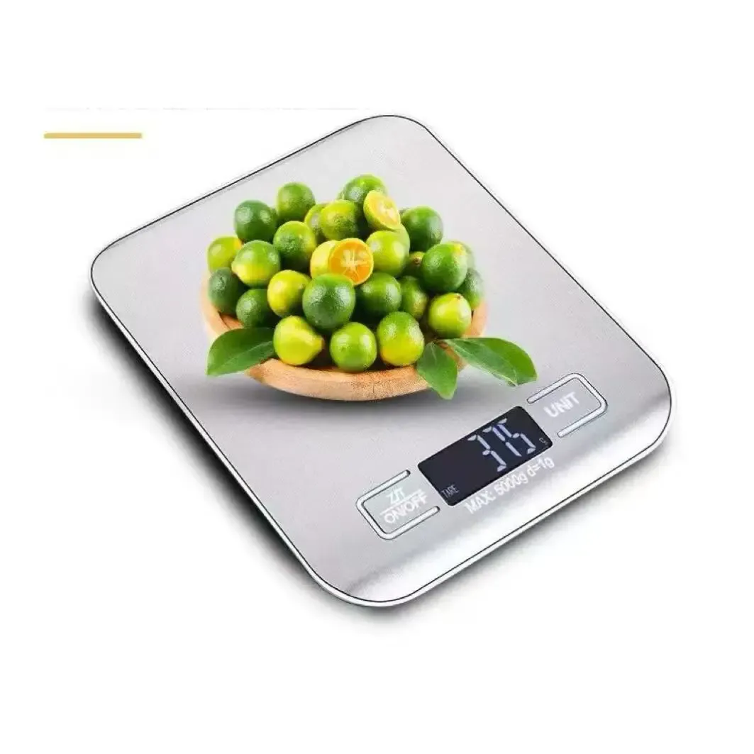 Balance de cuisine électronique en acier inoxydable avec écran LCD